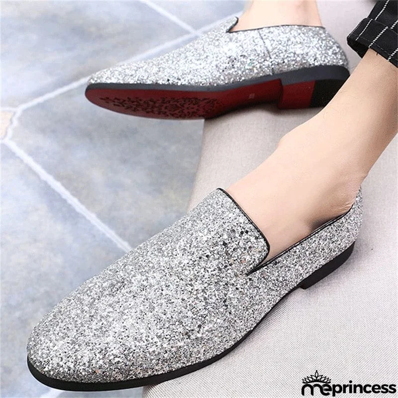 Men's Fashion Glitter Party Dress Shoes