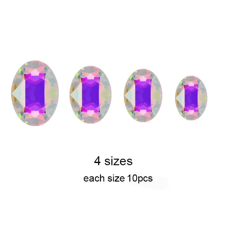 3D Nail Art Rhinestones Glitter Diamond Crystal AB Glass Mix Gems Tips Decoration Manicure Tool-Nail Inspo