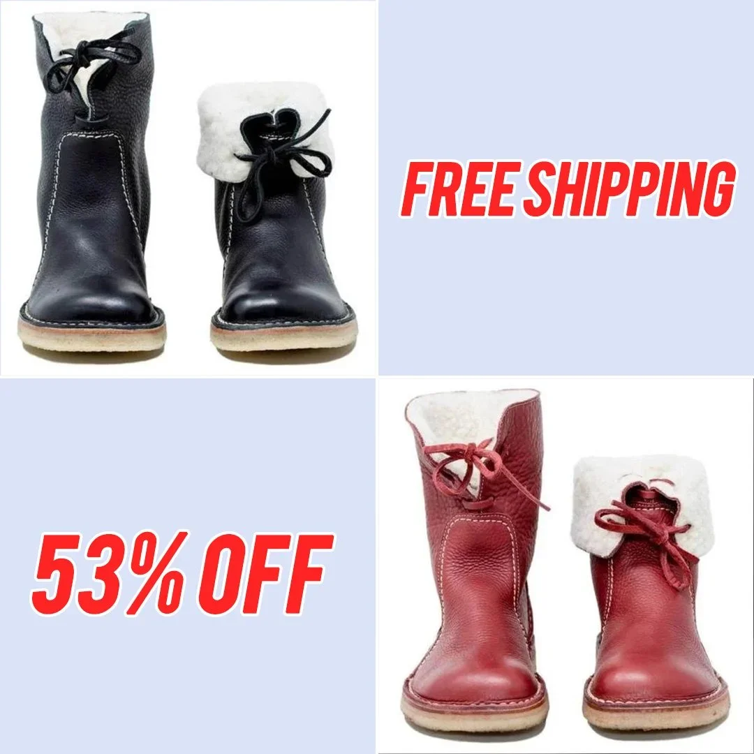 Vintage Buttery-Soft Waterproof Wool Lining Boots(Free Shipping)