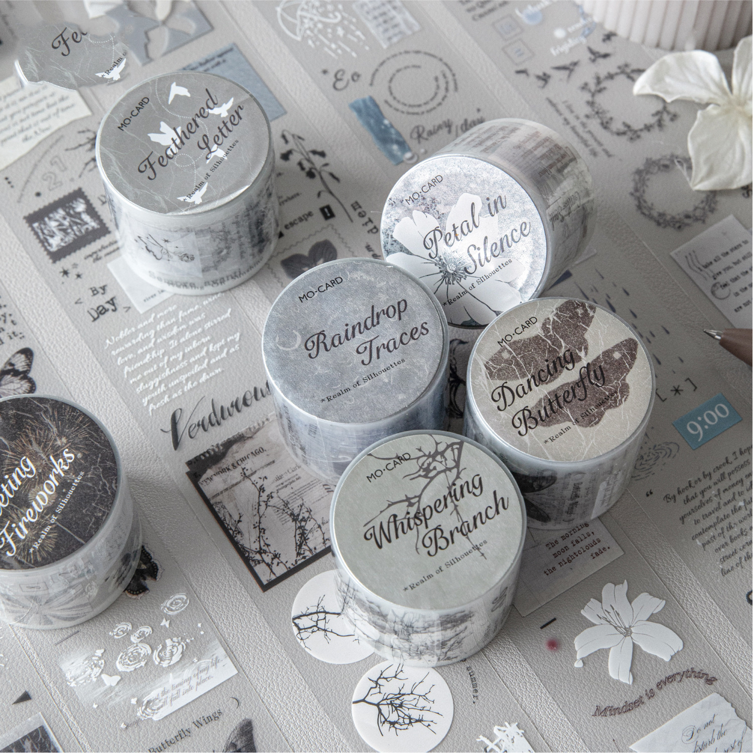 PET 테이프 - 우아한 그림자의 영역 시리즈 빈티지 영어 텍스트