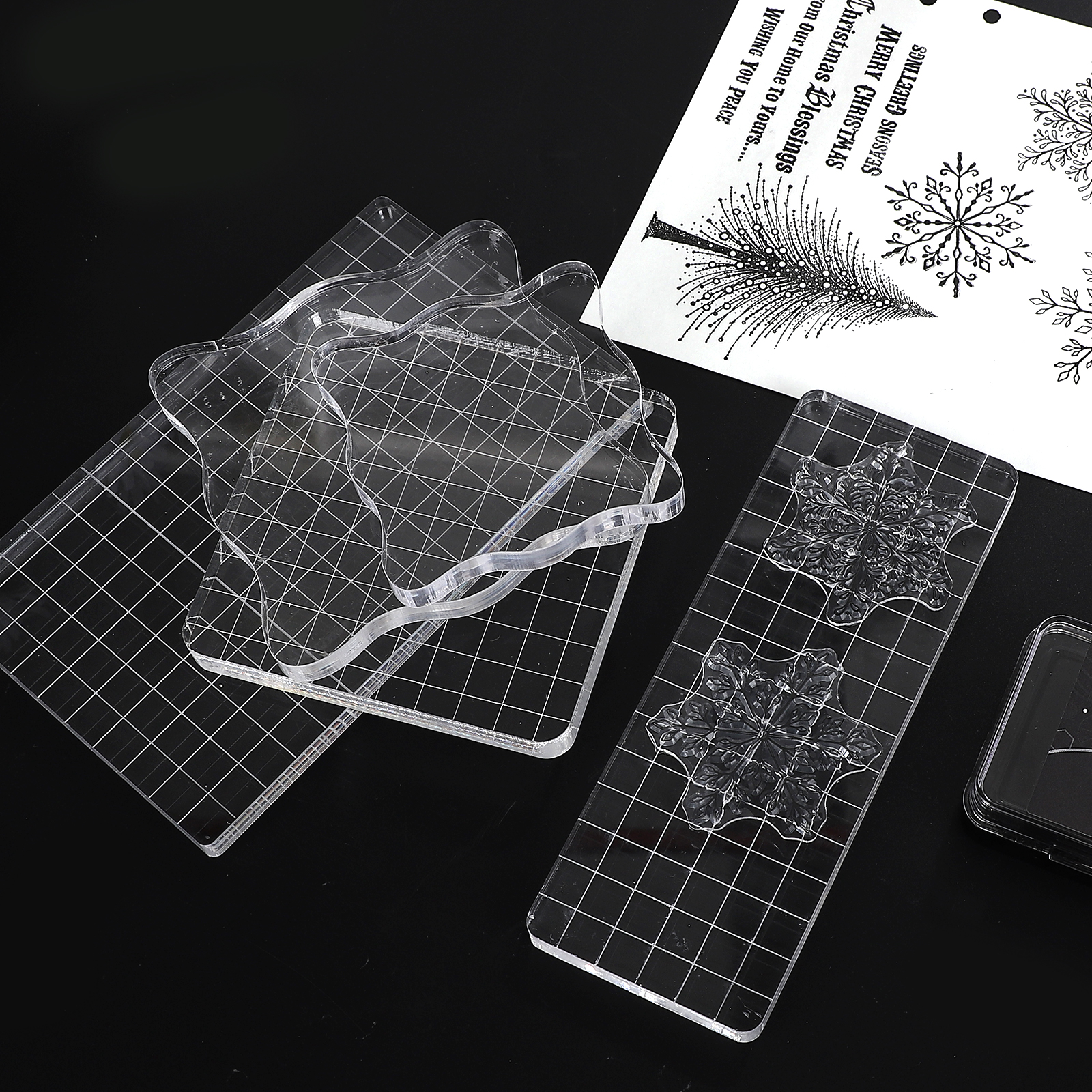 저널세이 1개 크리스탈 아크릴 스탬프 투명 인장 제작 친구 선물 액세서리