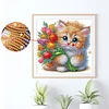 Diamond Painting-DIY Crystal Rhinestonet Flower Cat