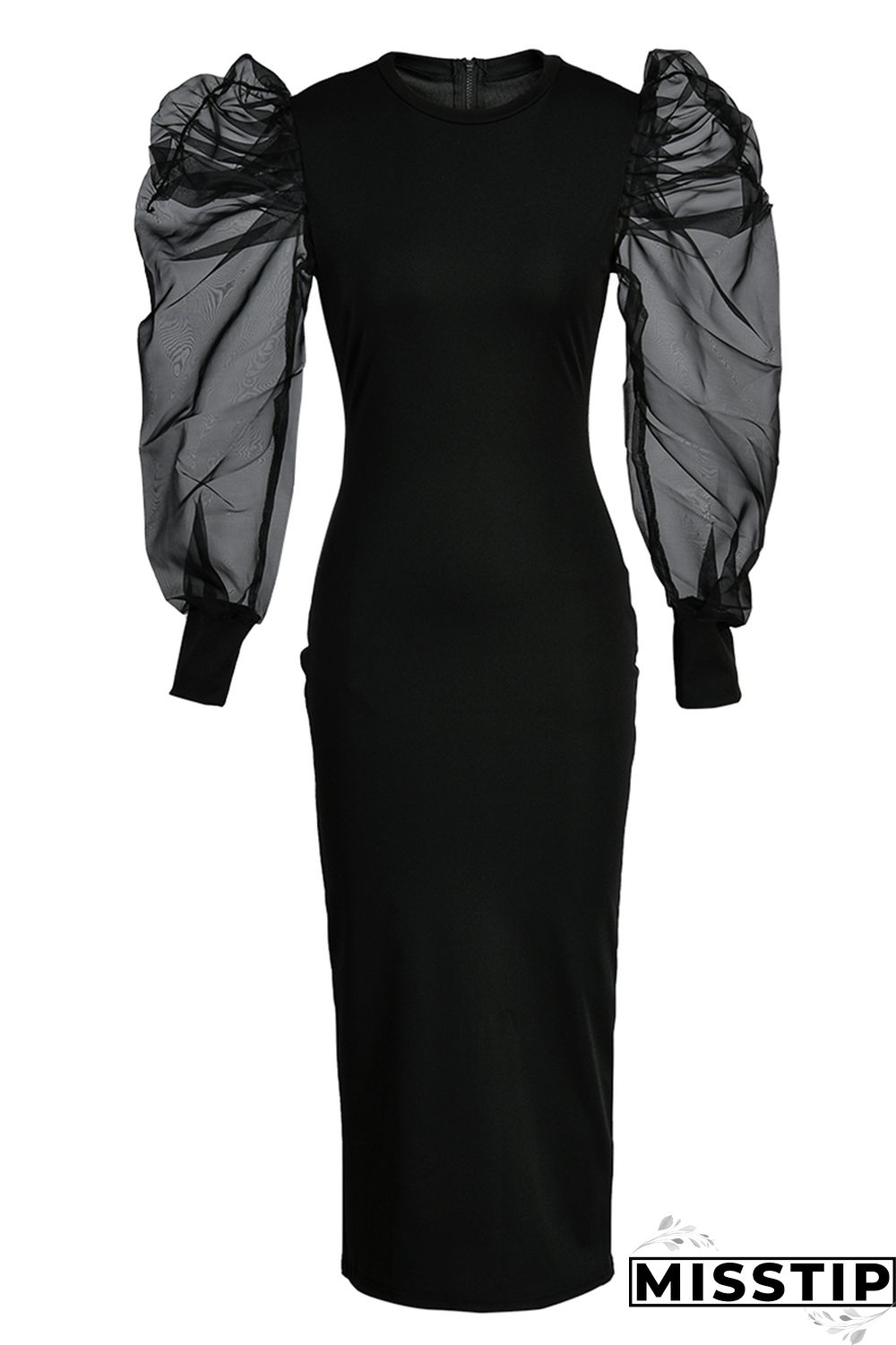 Black Fashion Casual Solid Patchwork O Neck Long Sleeve Dresses