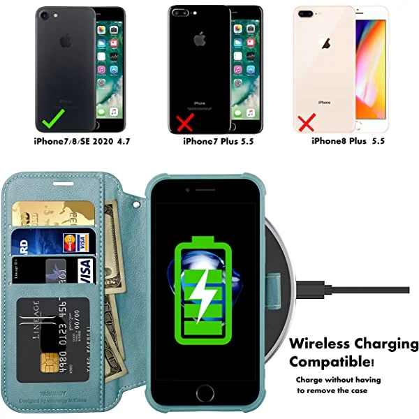 VANAVAGY iPhone SE 2022/iPhone SE 2020 Wallet /iPhone 8/iPhone 7 Wallet Case 4.7 inch