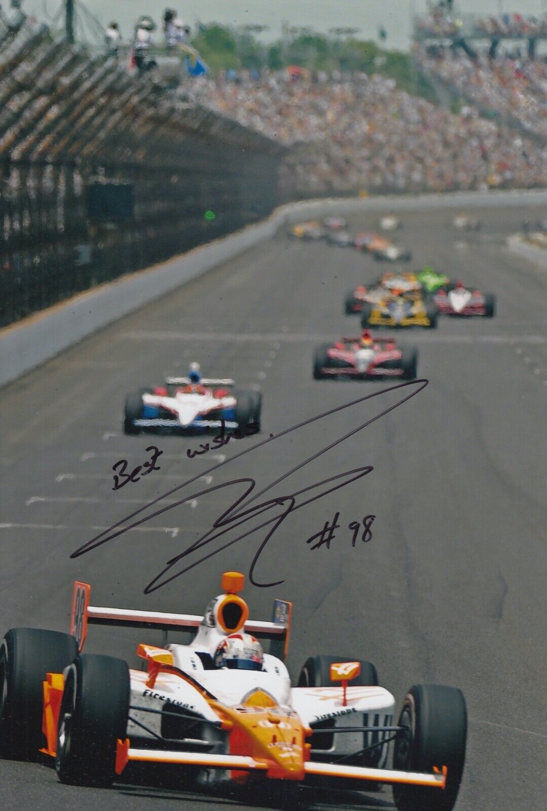 Dan Wheldon Main Signé 12x8 Photo Poster painting Indy 500 Autographe 1