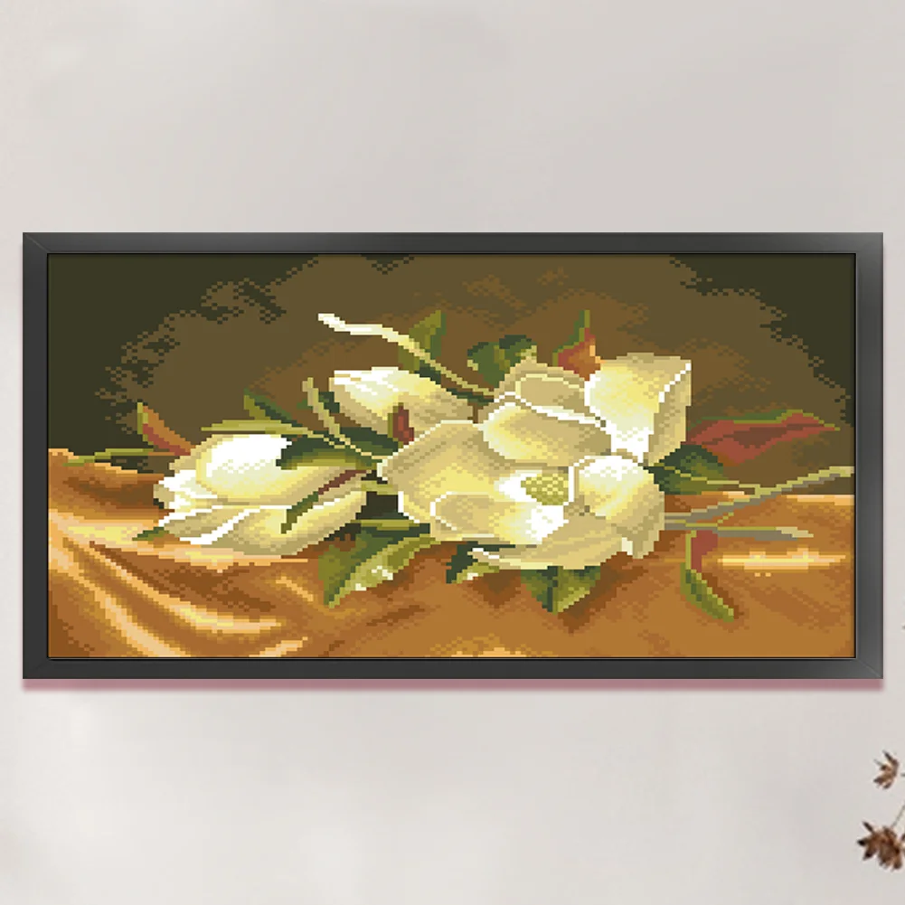 9CT Full Stamped Cross Stitch Bead Embroidery- Lily(Canvas|43*22CM)