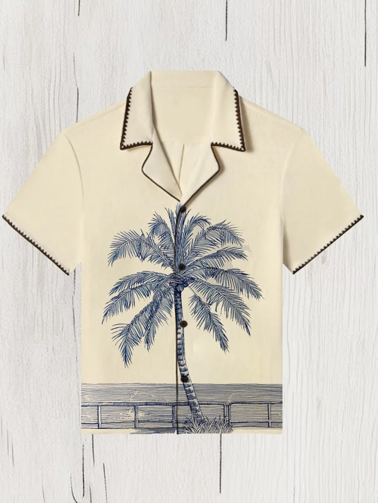 Men's Coconut Tree Print Casual Shirt