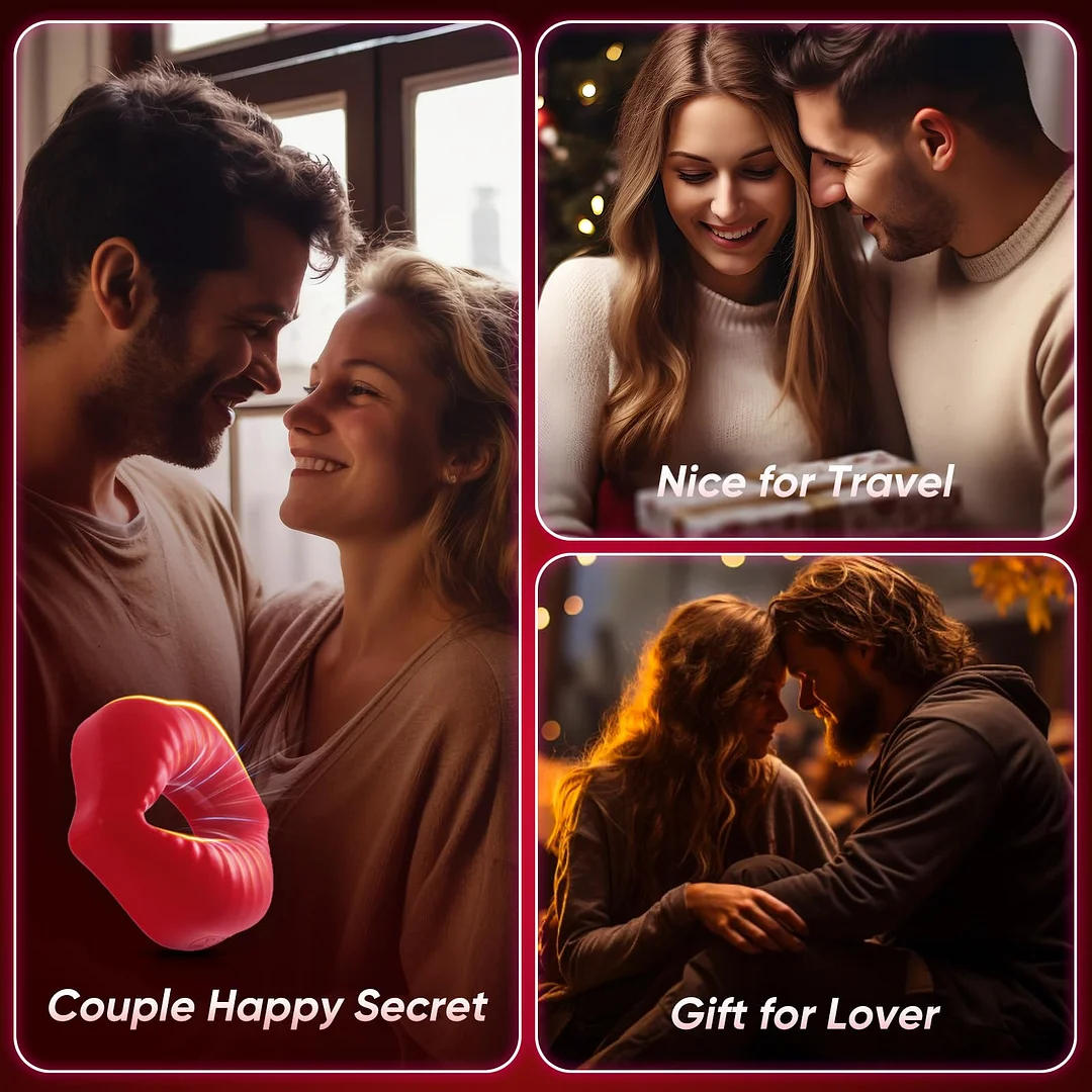 Unique Red Lip Silicone Penis Ring Enjoys Pleasure