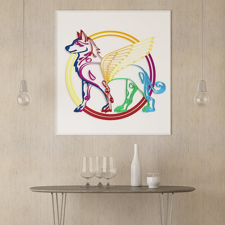 Paper Filigree Painting Kit -Wolf