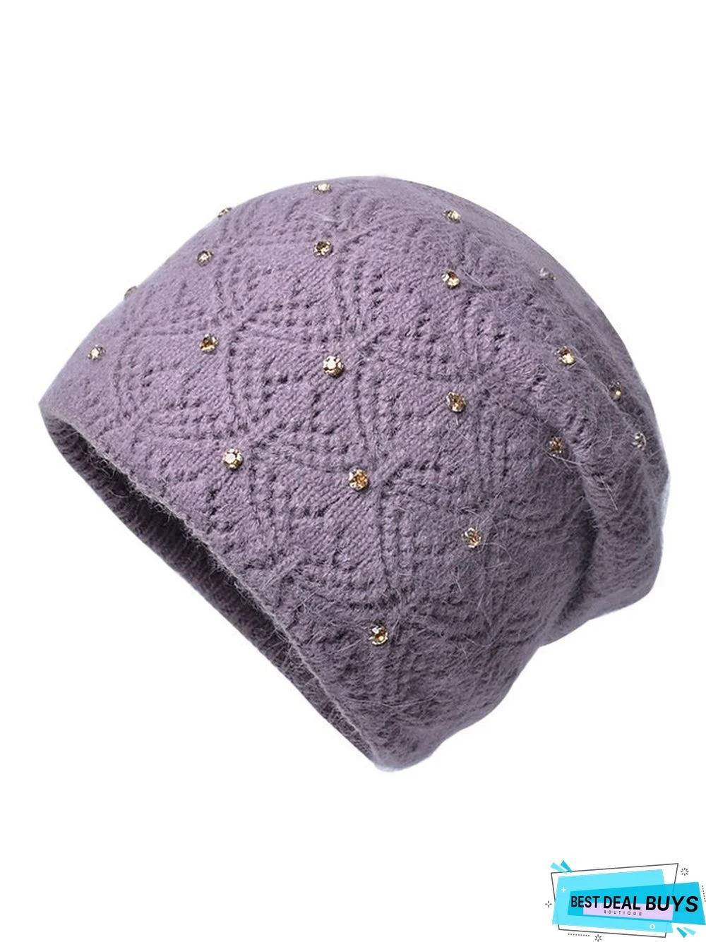 Casual Dot Diamond Wool Knit Beanie Daily Commuting Home Accessories