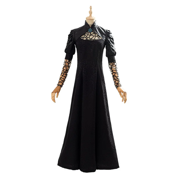 The Witcher Outfit Yennefer Black Party Long Dress Cosplay Costume Halloween Carnival Suit