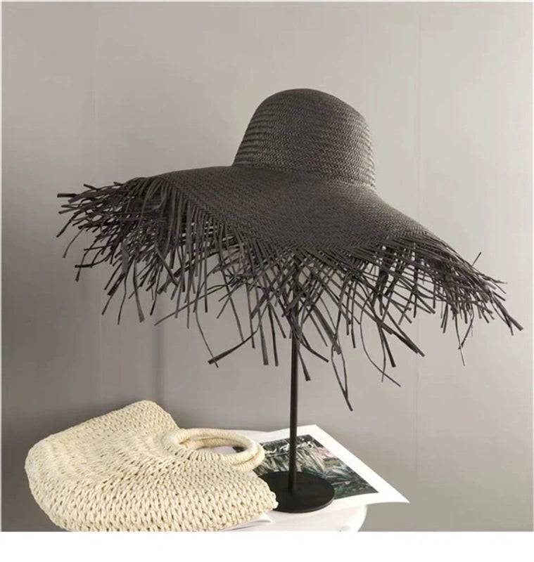 Women’s Pastoral Minimalist Solid Color Big Eaves Sun Hat