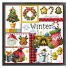 >SALE<Embroidery Cotton Thread 16CT Printed Four Seasons of Winter Cross Stitch24x24cm