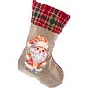 14 Inch Large DIY Linen Diamond Painting Xmas Stocking Hanging Gift Candy Bag Kits(20x35cm)
