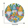 4 Stück Gnom Diamant Kunst Untersetzer Sets für zu Hause Party und Urlaub Dekorationen