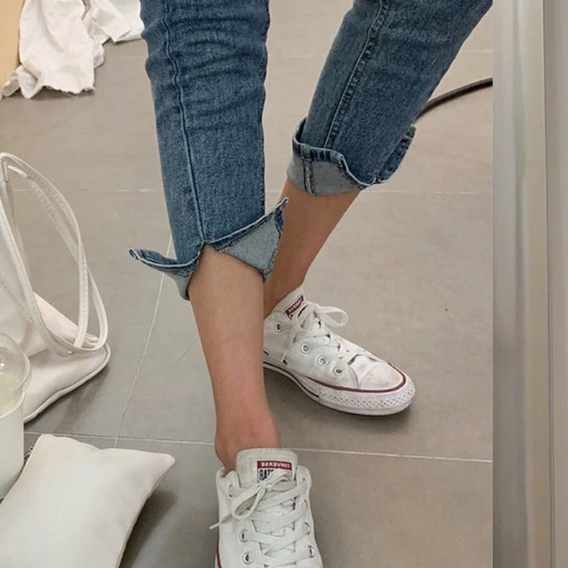 2021 Autumn High Waisted Jeans Women Slim Pencil Pants Mom Jeans Casual Denim Skinny Jeans Woman High Waist Mujer Trousers 10407