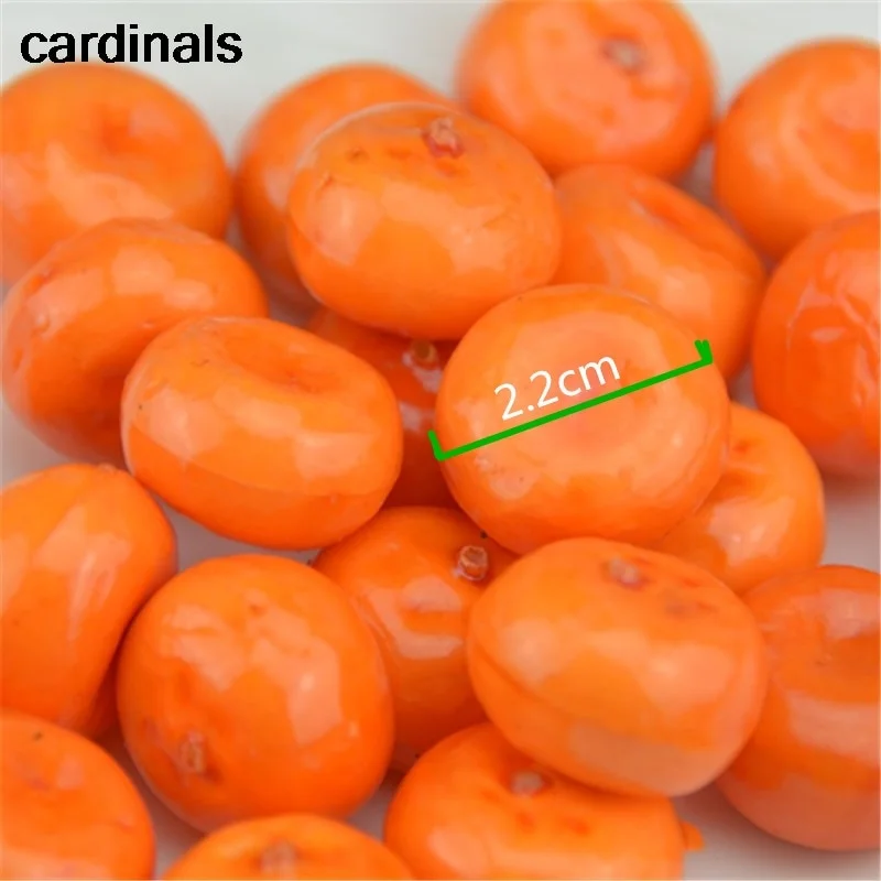 20pcs Small Berries Artificial Plastic Flower model Orange Stamen Pearlized Wedding simulation glass pomegranate Decoration