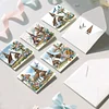 6pcs Diamond Painting Cross Church Greeting Card Set with Envelope Daily Wishing Cards for Birthdays Thanksgiving & Special Occasion