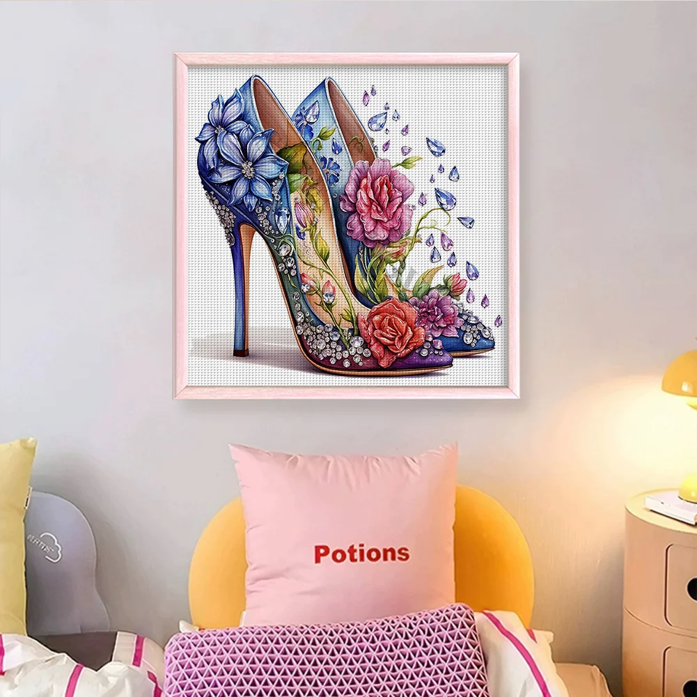 11CT Full Stamped Cross Stitch - High Heel(Canvas|40*40CM)
