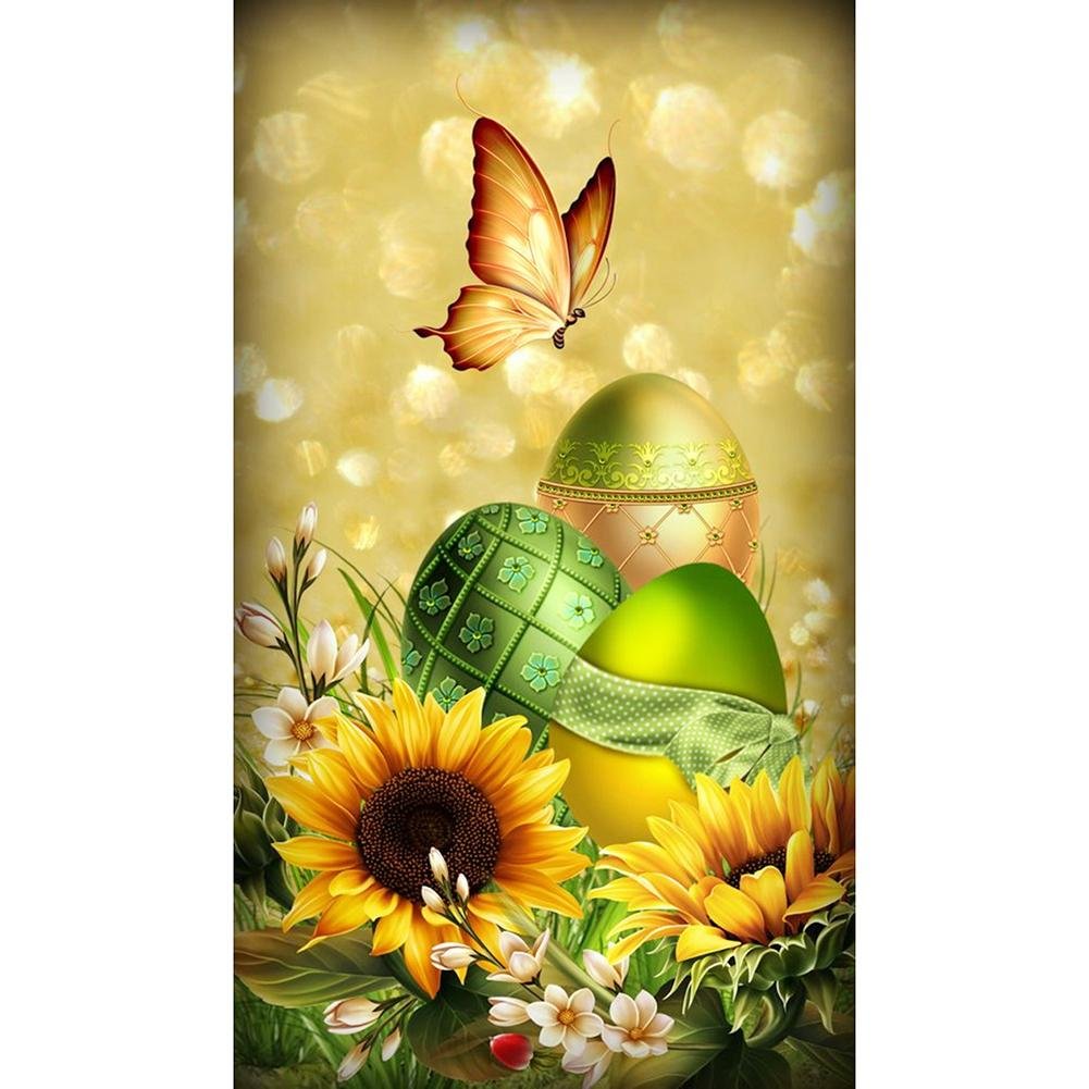 Flower Butterfly - Full Round - Diamond Painting