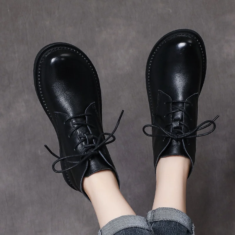 Yyvonne Single-Shoe Women's Flat-Bottomed Casual Women's Shoes Autumn New Martin Boots With Flat-Bottomed Soft Leather Short Boots