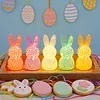 Easter Bunny Night Light 3D Printed LED Cute Rabbit Lamp Lighted Hollow Out Bunny Figurine Easter Gifts Kawaii Room Decor (5PCS)