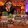 4PCS DIY Diamond Painting Halloween Glasses for Kids and Adults, Funny Crystal Rhinestone Art Eyewear Decoration for Halloween Party Favors, Photo Booth Props, No Lenses