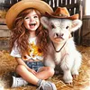 Sunshine Girl Cow-11CT Stamped Cross Stitch 40*40cm tapestrymarket