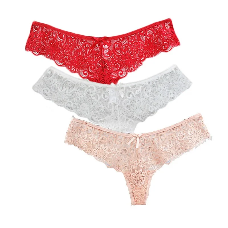 Women Panties 3Pcs/Set Sexy Lace Underwear Set Comfort Female Briefs Fashion Ladies Floral Panty Low Rise Underpants Lingerie