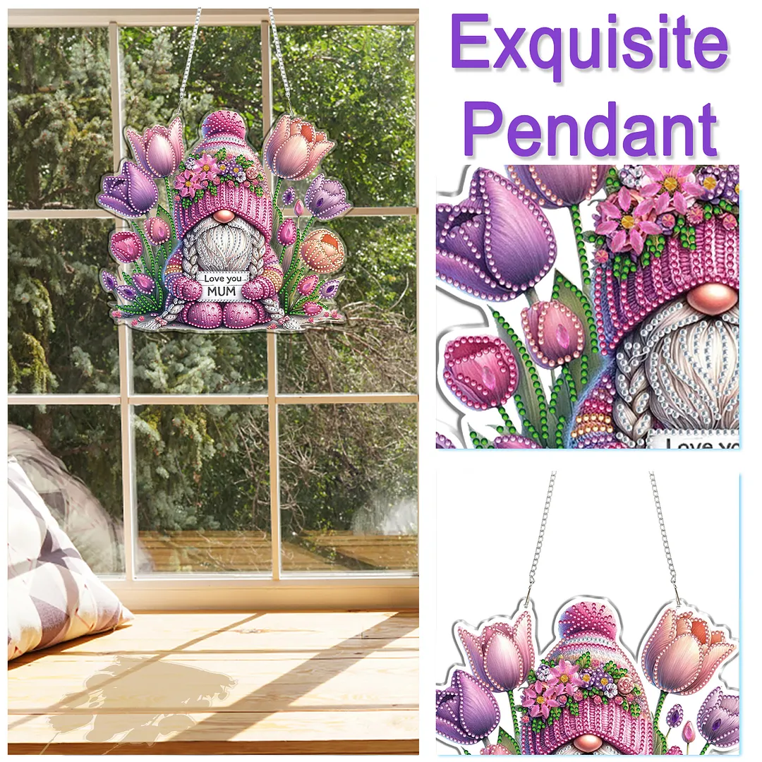 Goblins Tulips 2D Flat DIY Acrylic Diamond Painting Charms Kits Special Shape Single Side Drill