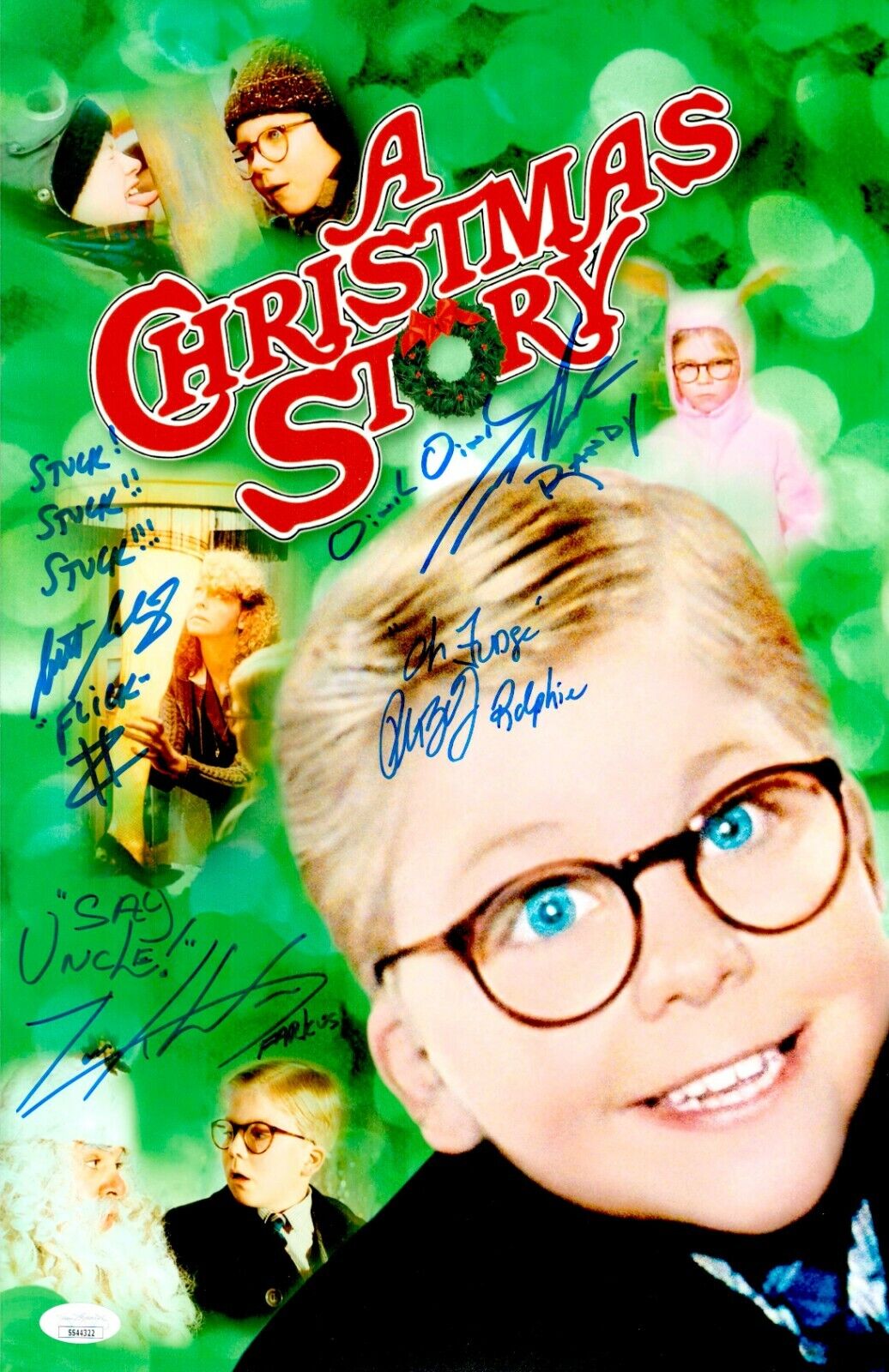 PETER BILLINGSLEY CAST x4 Signed 11x17 A CHRISTMAS STORY Photo Poster painting Autograph JSA COA