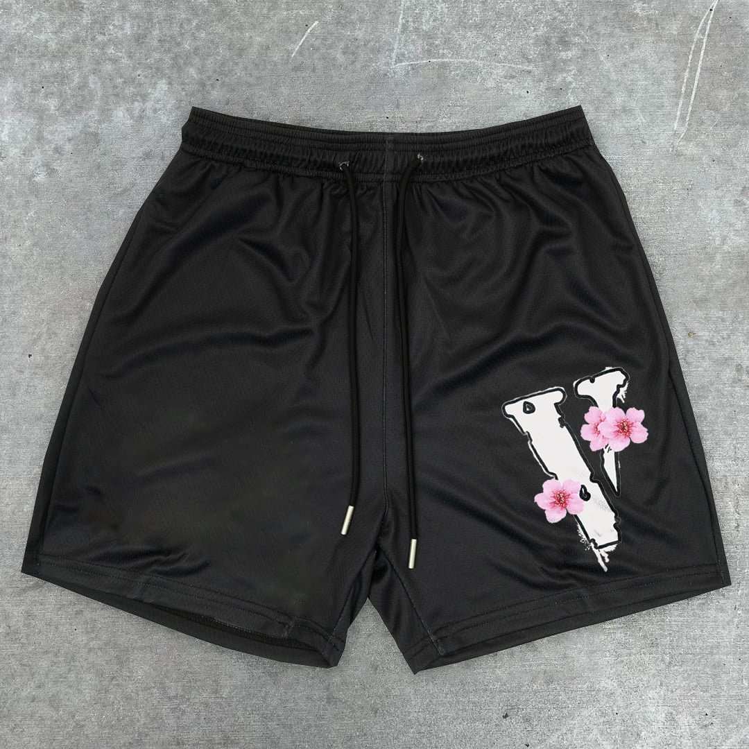 Retro Sakura Tide Street Sports Shorts