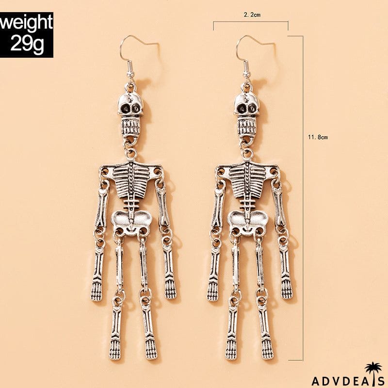 Neutral Halloween Scary Overstatement Skeleton Earrings