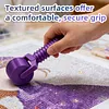 Diamond Art Roller Tools and Accessories for Rhinestone Embroidery with 10 Ridges Diamond Art Roller Straightener for Craft Lover Beginners (Solid Purple)
