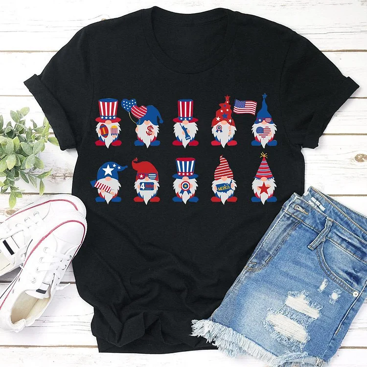 4th of July Gnomes T-Shirt Tee --Annaletters