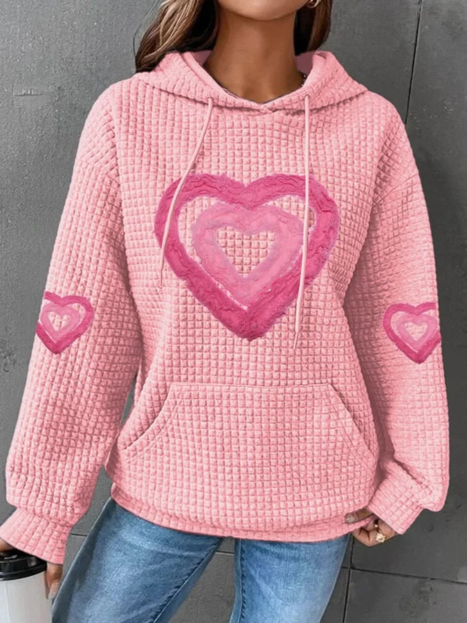 Women's Valentine's Day Printed Long Sleeve Hoodie