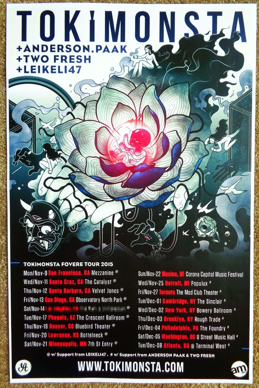 TOKIMONSTA 2015 Tour POSTER Gig Concert Jennifer Lee