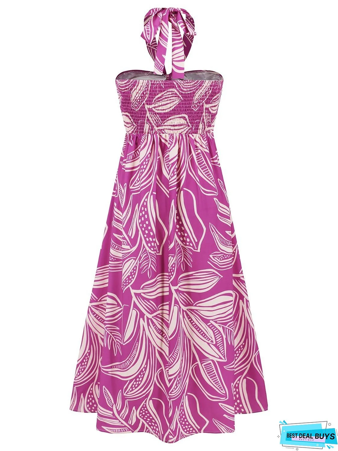 Printed Halter Neck Midi Cami Dress