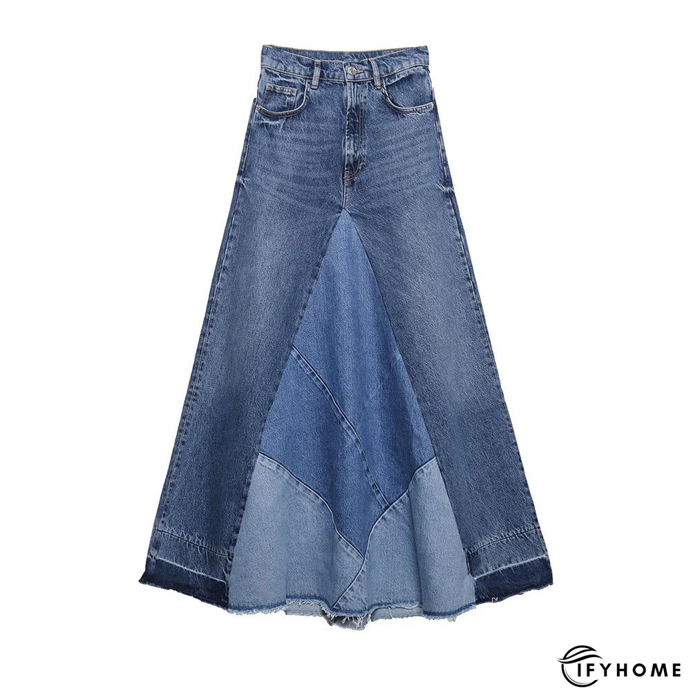 Casual Patchwork Denim Skirt | IFYHOME
