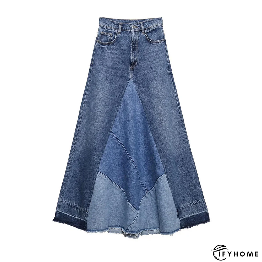 Casual Patchwork Denim Skirt | IFYHOME