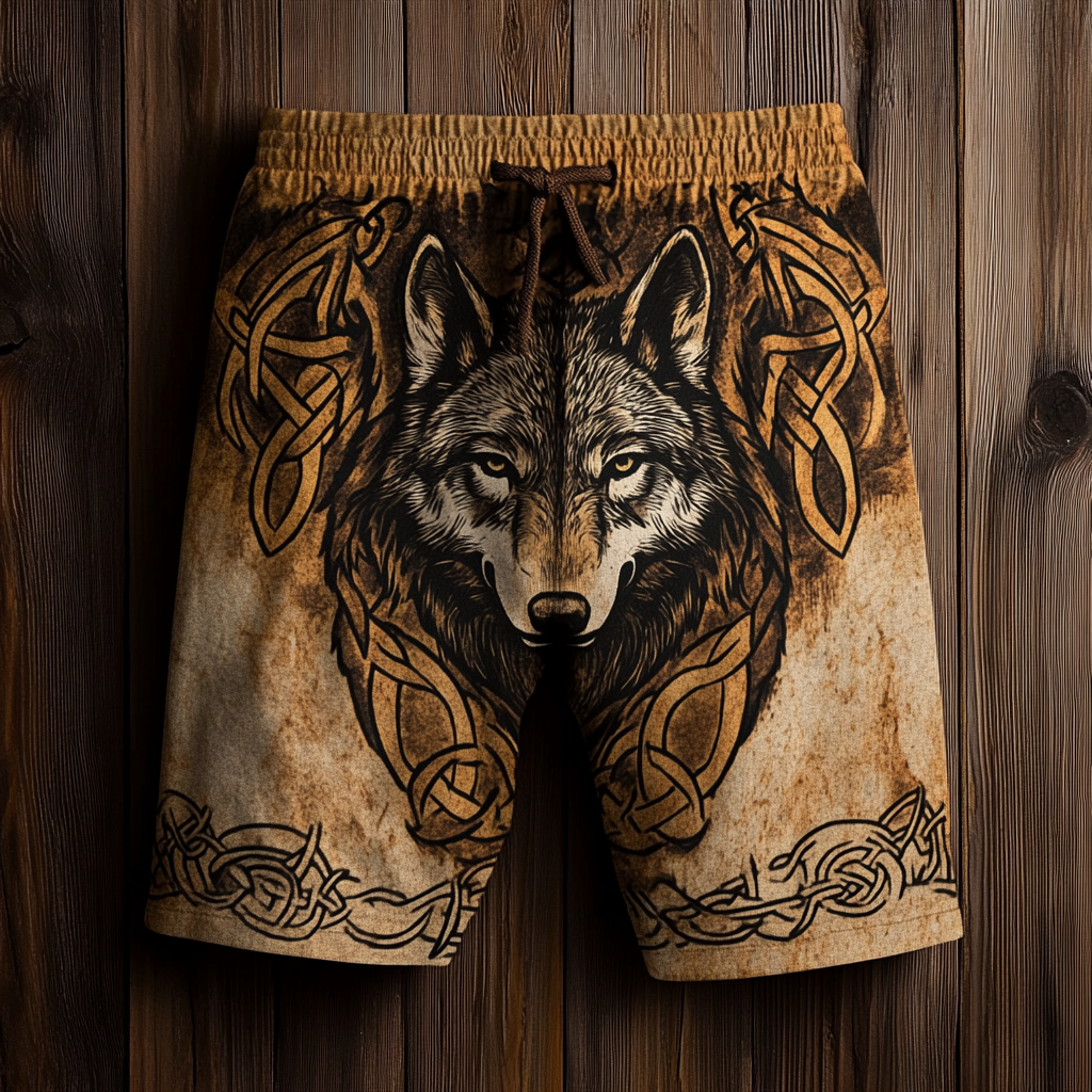 Men's Viking Nordic Wolf Knot Vintage Sport Shorts / Rvogue / Rvogue