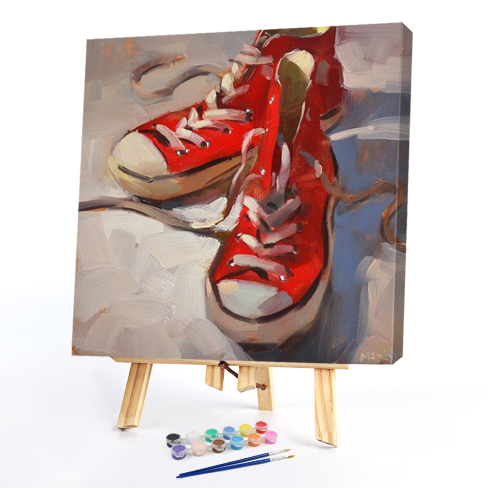 

40*40CM - Paint By Numbers - Red Boots, 501 Original