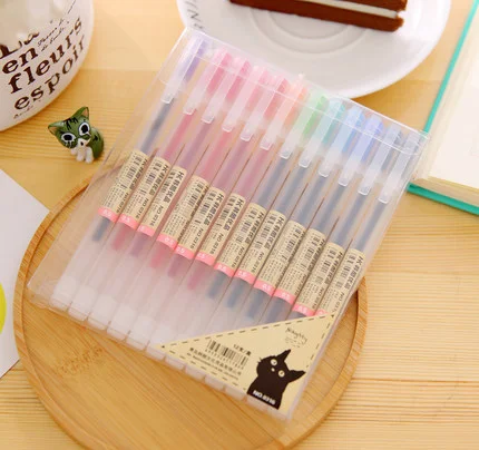 JORINALSAY 12pcs/set  0.5mm  art Creative colourful modeling clip gel pen smooth neutral pen kawaii School supplies