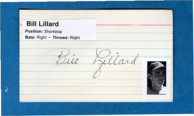 1939-40 BILL LILLARD-PHILADELPHIA A'S AUTOGRAPHED 3X5 W/Photo Poster painting-(d.2009)