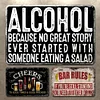 [US Local Warehouse]3PCS Alcohol - Vintage Metal Signs Set - 30*40cm