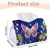 Purple Butterfly DIY PULeather Diamond Painting Tissue Box for Adults Beginners Gem Art Painting Napkin Holder for Living Room Bedroom Bathroom Table Decor