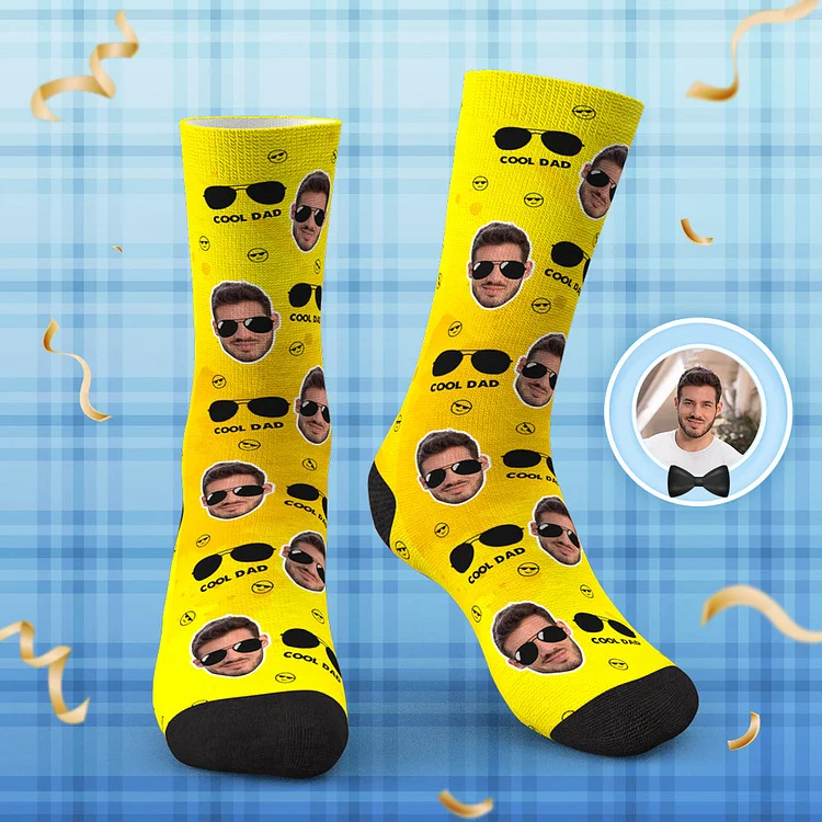 Custom Face Socks Sunglasses Cool Dad Father's Day Gifts