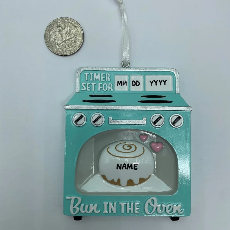 Personalized Bun In the Oven Christmas Ornament 