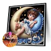 uk.everydayedeals Diamond Painting - Full Round - Moon Pajama Girl(40*40cm)