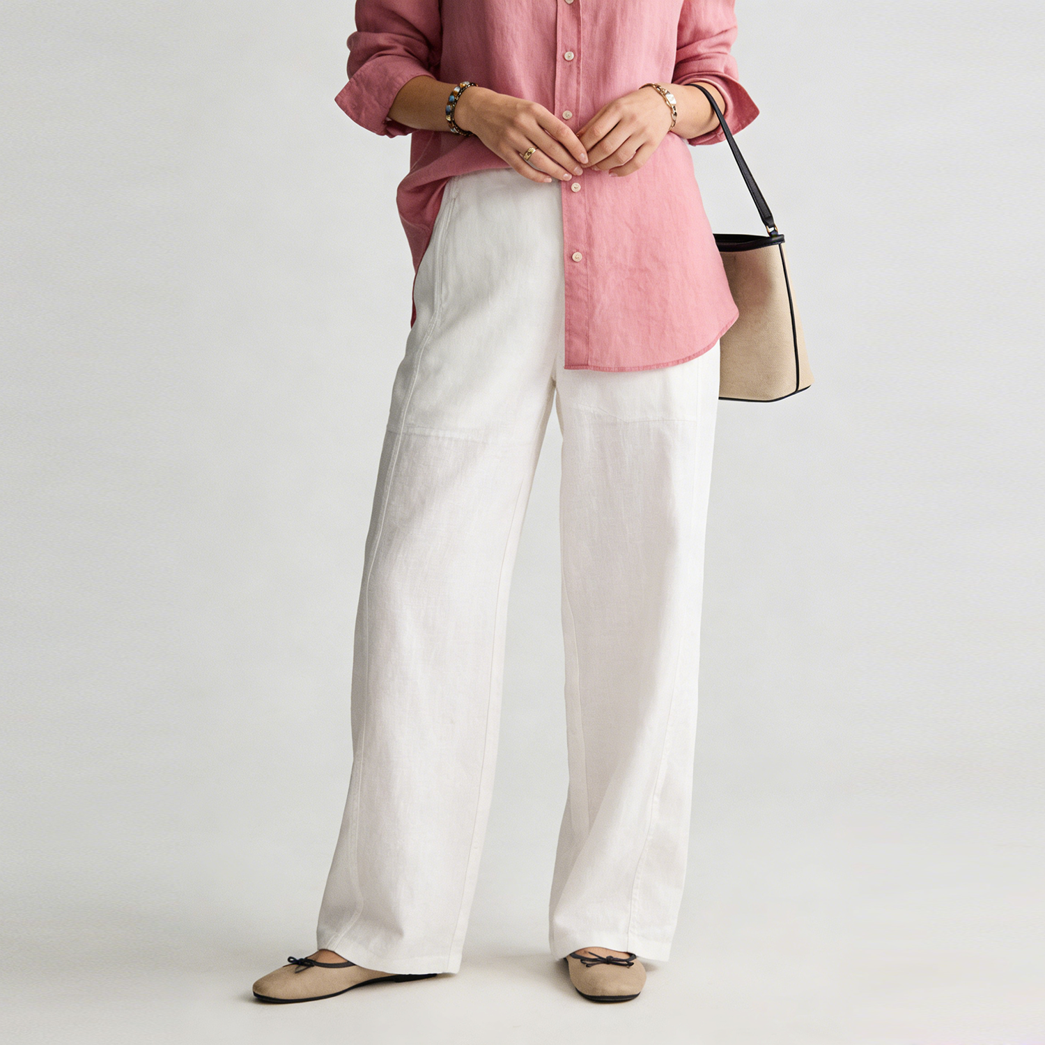 Linen Pants Women 100% Linen Straight Leg Trousers REAL SILK LIFE